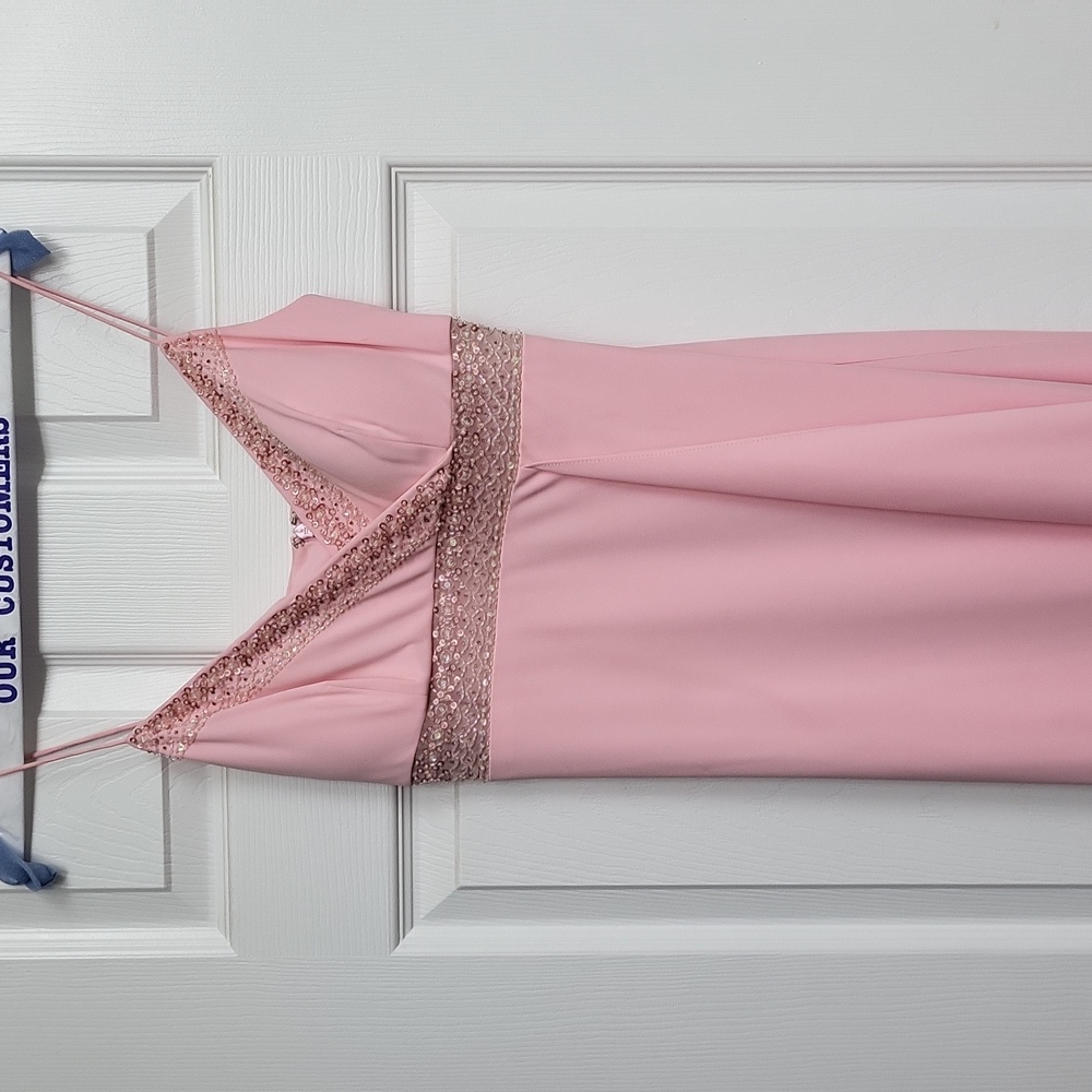 Beautiful pink sequence evening gown.